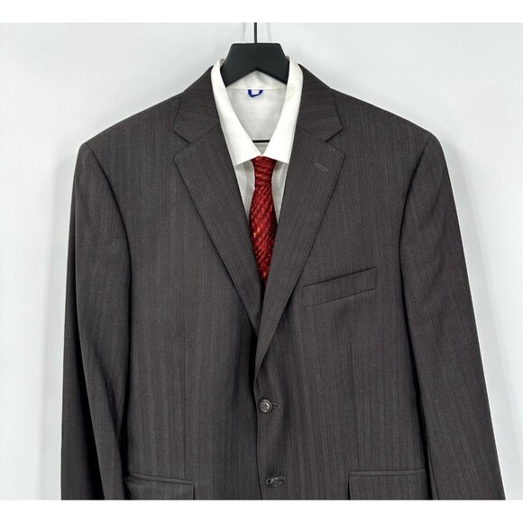 jacket blazer sport coat suit coat 100% wool brown two button 42R - Picture 3 of 6